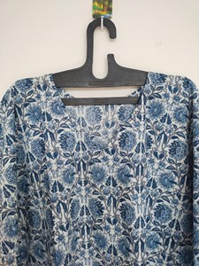 Vestido Kaftán Boho de Verano para Mujer, Ligero, 100% Algodón, Estampado Floral Tropical, Corte en A, Talla Grande, 3/4 - Product Image 6
