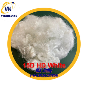 Vikohasan 15D HD blanc fibre discontinue de polyester doux creux non siliconé couette intérieurs de voiture béton filature recyclé - Product Image 4