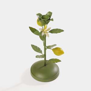 Porte-bougie en métal au design citron, support décoratif jaune pour bougie en forme de fruit, décoration de table, style méditerranéen - Product Image 1