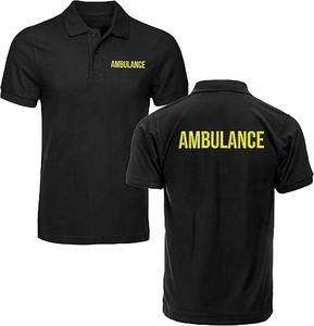 Polo en coton haute visibilité pour ambulanciers et agents de sécurité, avec broderie de logo personnalisé, pour officiers médicaux, toutes saisons - Product Image 1