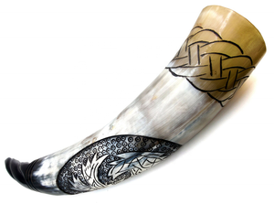 Best Quality Authentic Viking Style Agate Beer Drinking Horn <b>Mug</b> Custom Logo Eco-Friendly Carved Iron <b>Stand</b> Animal Design - Product Image 4