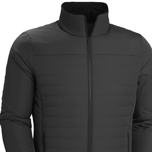 Blazer de costume homme slim fit pour l'extérieur, en polyester enduit, avec fermeture éclair, idéal pour le travail en hiver, effet délavé - Product Image 3