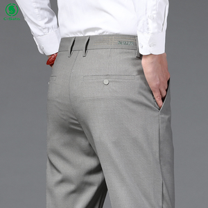 Pantalones Casuales de Alta Calidad, Elásticos, Ajustados, de Color Sólido, para Hombre, Pantalones Largos de Traje con Bolsillos, para Oficina, Caballero - Product Image 5