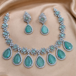Ensemble de colliers pour femmes JeweleMarket, plaqué argent, avec cristaux et strass, style ethnique américain, pour mariage, fiançailles, anniversaire, fête, cadeau - Product Image 5