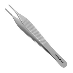 Pinzas Quirúrgicas Adson Micro para Aplicación de Apósitos, Rectas, de Acero Inoxidable, con Puntas Dentadas Estándar de 0.3mm, Manuales, CE, 4.75 Pulgadas - Product Image 4