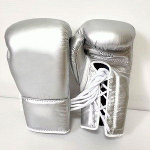 Gants de boxe professionnels pour entraînement et combat, modèle extérieur imperméable, en cuir de vachette noir, pour boxe et MMA - Product Image 2