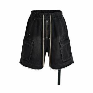 Fournisseur en gros de shorts en jean pour hommes – Shorts en denim noir pour hommes, coupe slim, bas de gamme tendance, options de personnalisation de marque - Product Image 5