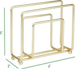 Creative 2 Slot Iron Napkin <b>Holder</b> with Round Base Rose Gold Copper Paper Dispenser Stand for <b>Kitchen</b> Countertop Napkin <b>Holder</b> - Product Image 2