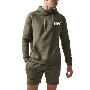Custom Design Outdoor Use Oversized <b>Men</b> <b>Hoodies</b> <b>Short</b> <b>Set</b> Solid Color Breathable <b>Hoodies</b> <b>Short</b> <b>Set</b> For <b>Men</b> - Product Image 3
