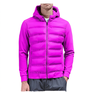 Veste matelassée hybride personnalisée pour homme, manteau d'hiver léger et isolé, veste d'extérieur chaude coupe-vent, vêtements de sport en gros - Product Image 5