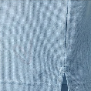 เสื้อโปโลผู้ชายสีฟ้าอ่อน แขนสั้น ผ้าฝ้ายปิเก้ สวมใส่สบาย ระบายอากาศได้ดี ทรงปกติ ดีไซน์ถักแบบเรียบ - Product Image 5