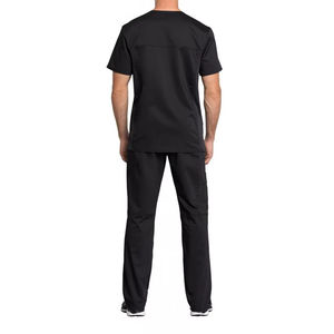 Ensemble de blouses médicales pour hommes au design élégant, qualité supérieure, tissu sergé en spandex, coutures invisibles, manches courtes, pour hôpital - Product Image 2