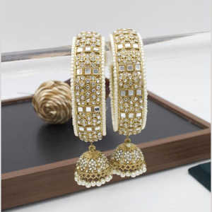 Ensemble de bijoux fins plaqué or avec pierre autrichienne et miroir 10581406WH _ 2.4 Bangles Set - Product Image 1