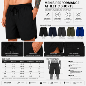 Pantalones Cortos Deportivos Transpirables para Hombre, Ligeros, de Secado Rápido, con Cintura Elástica, Casuales, de Cintura Media, con Diseño Liso - Product Image 5