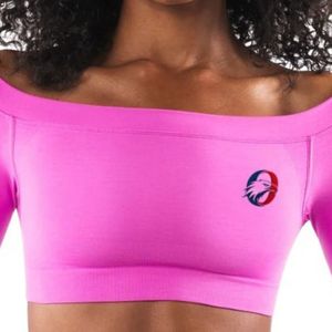 Pink <b>Womens</b> Seamless Long Sleeve Crop <b>Top</b> <b>Compression</b> Gym Shirt Fitness Yoga Workout Activewear Stretch Athletic Training Wear - Product Image 4
