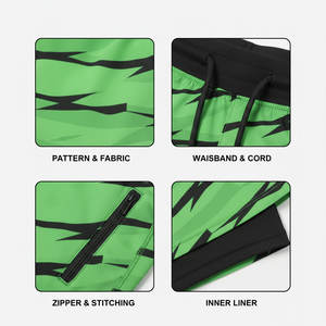 Shorts de sport en polyester 2 en 1 de haute qualité avec logo personnalisé, pour hommes, pour la gym, la course à pied, avec doublure de compression. - Product Image 6