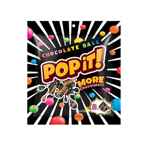Assortiment de bonbons durs multicolores au chocolat au lait POPIT Sweets HOT, emballage en sachet pour enfants, qualité supérieure - Product Image 1