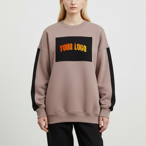 Sudadera Oversize de Algodón Grueso con Estampado y Lavado Ácido, Cuello Redondo, Hombros Caídos, Cremallera Completa, Estilo Urbano, Ecológica, para Mujer, Personalizada ODM - Product Image 1