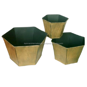 Juego de macetas de flores de metal de 3 piezas para el hogar y restaurante, accesorios decorativos para macetas florales - Product Image 3