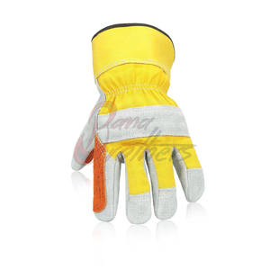 Gants de travail en cuir véritable pour hommes, gants de sécurité, gants de travail de couleur unie - Product Image 2