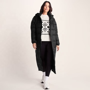 Chaqueta bomber larga con capucha para mujer, abrigo de invierno con bolsillos y cierre de cremallera, tejido aislante, gruesa, para exteriores - Product Image 2