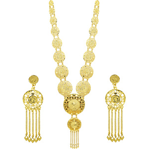 Joyería de Moda al por Mayor, Juego de Collares Largos Estilo Dubai Tradicional, Juego de Joyería Nupcial con Diseño Floral en Oro de 14K, 18K y 24K - Product Image 2