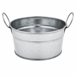 Galvanized Serving Tub with Dual Handles <b>Mini</b> Metal Snack Bucket for Fried Chicken and French Fries Restaurant Serveware - Product Image 6
