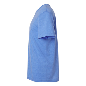 T-shirt décontracté à manches courtes pour homme, col rond, tricoté, coupe classique, couleur unie bleu 2027 - Product Image 3