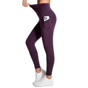 Leggings taille haute couleur unie pour femme, longueur intégrale, extensibles, respirants, pantalon de yoga, vêtements de sport, tricotés sans couture, coupe ajustée - Product Image 4