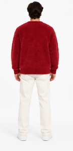 unisex <b>vintage</b> mohair <b>sweater</b> reversible fuzzy jacquard pullover oversized crewneck handknitted winter knitwear oem odm custom - Product Image 6