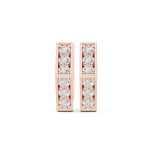 Boucles d'oreilles créoles hexagonales plaquées or rose, bijoux minimalistes pour tous les jours, unisexes - Product Image 2