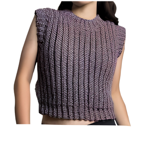 Ribbed Knit <b>Wool</b>/Viscose Puffer <b>Thermal</b> Pullover Mens Womens Plus Size Slim Fit Relaxed V Neck Scoop Crew Short Cropped Gym Yoga - Product Image 1