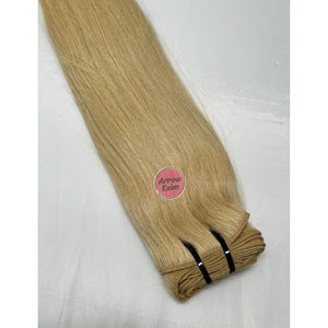 Extensions de cheveux indiens Remy lisses couleur blonde 613, trame double cousue à la machine, pour couleurs plus foncées uniquement - Product Image 4