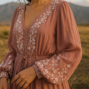 <b>Boho</b> Chiffon Tiered <b>Dress</b> Women Polyester Woven Breathable Anti-Pilling Lightweight <b>Summer</b> Maxi <b>Dress</b> - Product Image 4