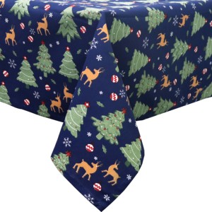 New Christmas Printed Design <b>Table</b> Cloth 100% Cotton Soft Quality Navy Blue With Tree Pattern <b>Table</b> Cloth <b>for</b> Home Decor - Product Image 4