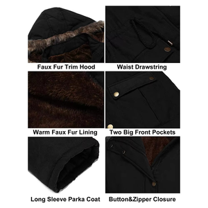 Chaqueta Parka de Invierno para Mujer, Cuero Genuino, Estampado Animal, Capucha con Detalles de Piel, Resistente al Viento, Transpirable, Manga Larga, Relleno de Algodón, Gruesa y Cálida - Product Image 5