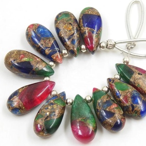 Piedra Preciosa Natural Suelta, Turquesa Mojave Cobre, Forma de Lágrima Lisa, 15X7MM, Piedra Suelta Hecha a Mano para Hacer Joyería - Product Image 6