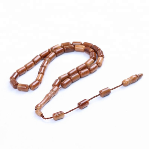 Tasbih Musulmán Ecológico de Madera Natural, Hecho a Mano, Cuentas de Oración Islámicas con Acabado Suave, Cómodo para el Zikr/Dhikr, para la Oración Diaria - Product Image 1