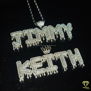 Collier Pendentif Lettre Personnalisée KEITH avec Diamant Moissanite, Chaîne Cubaine Hip Hop, Bijou Cadeau - Product Image 5