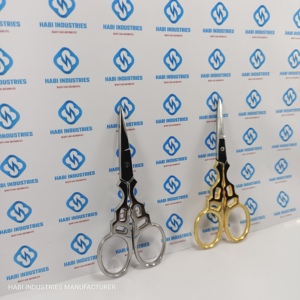 Plasma Gold Embroidery <b>Scissors</b> Wholesaler Custom Black Color <b>Sewing</b> Craft <b>Scissors</b> Custom Duckbill <b>Scissors</b> Carpet Shears - Product Image 4