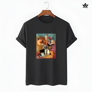 เสื้อยืดผู้ชายสีเขียวมะกอกลายการ์ตูนแมว แขนสั้น คอกลม ผ้าฝ้ายเจอร์ซีย์ 100% ทรงปกติ สวมใส่สบาย พิมพ์ลาย - Product Image 3