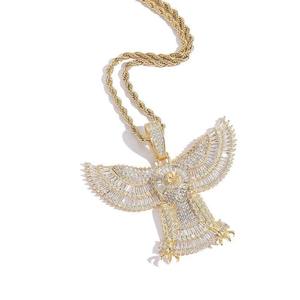 Collier Pendentif Aigle Plaqué Or 18 carats Hip Hop Diamanté, Bijoux de Mode Raffinés, Pendentifs Breloques Iced Out - Product Image 4