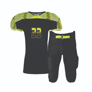 Conjunto de Camiseta de Fútbol Americano, Negra y Amarilla, Cuello en V, Manga Corta, Sublimada, Absorbe la Humedad, Ajuste Atlético, para Hombre Adulto, Talla 23 - Product Image 1