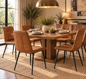 Silla de Comedor de Estilo Nórdico Italiano Minimalista, de Lujo Ligero, en Cuero Sintético y Metal, Moderna, para Hotel o Restaurante - Product Image 6