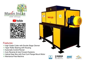 Broyeur de déchets FRP de qualité supérieure à double arbre semi-automatique, capacité 500 kg/h, machines de broyage de plastique - Product Image 2