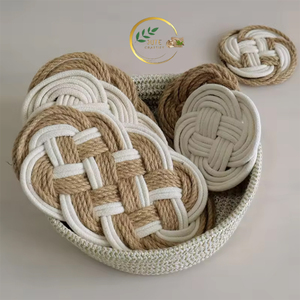 Classic Eco-Friendly High Quality Jute Coaster Set Sustainable Braided <b>Table</b> <b>Mats</b> Wholesale - Product Image 2