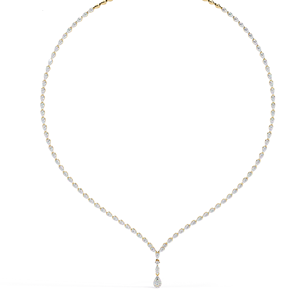Collier pendentif unisexe en argent 925 plaqué rhodium avec moissanite taille émeraude, serti en canal, minimaliste, chaîne goutte d'eau avec perles - Product Image 4