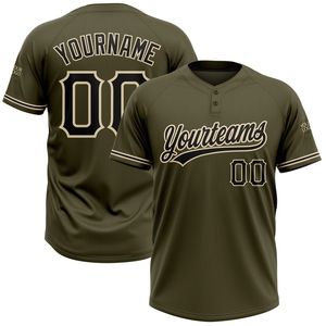 Venta al por mayor directa de la industria: Jersey de softbol unisex con patrón 3D de tigre y pavo real en negro y oro antiguo, dos botones, el más vendido y personalizable. - Product Image 2