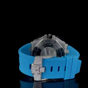 Premium Quality <b>Men's</b> Fully Iced Moissanite Diamond <b>Watch</b> VVS Clarity Rubber Belt Hip <b>Square</b> Quartz Quartz Sport Fashion Glass - Product Image 5