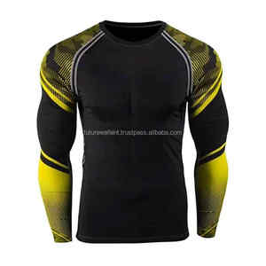Rashguard OEM ODM Rash Guard Hombres Sublimación Impreso Spandex Bjj Rash Guard Gimnasio Surf Buceo Rash Guard Camisas de compresión MMA - Product Image 2